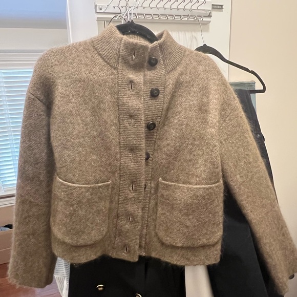 Sezane Thais Jacket Brown Button-Up Sweater/Jacket - Picture 2 of 2